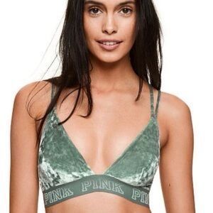 PINK Victoria's Secret Sage Green Velvet Bralette